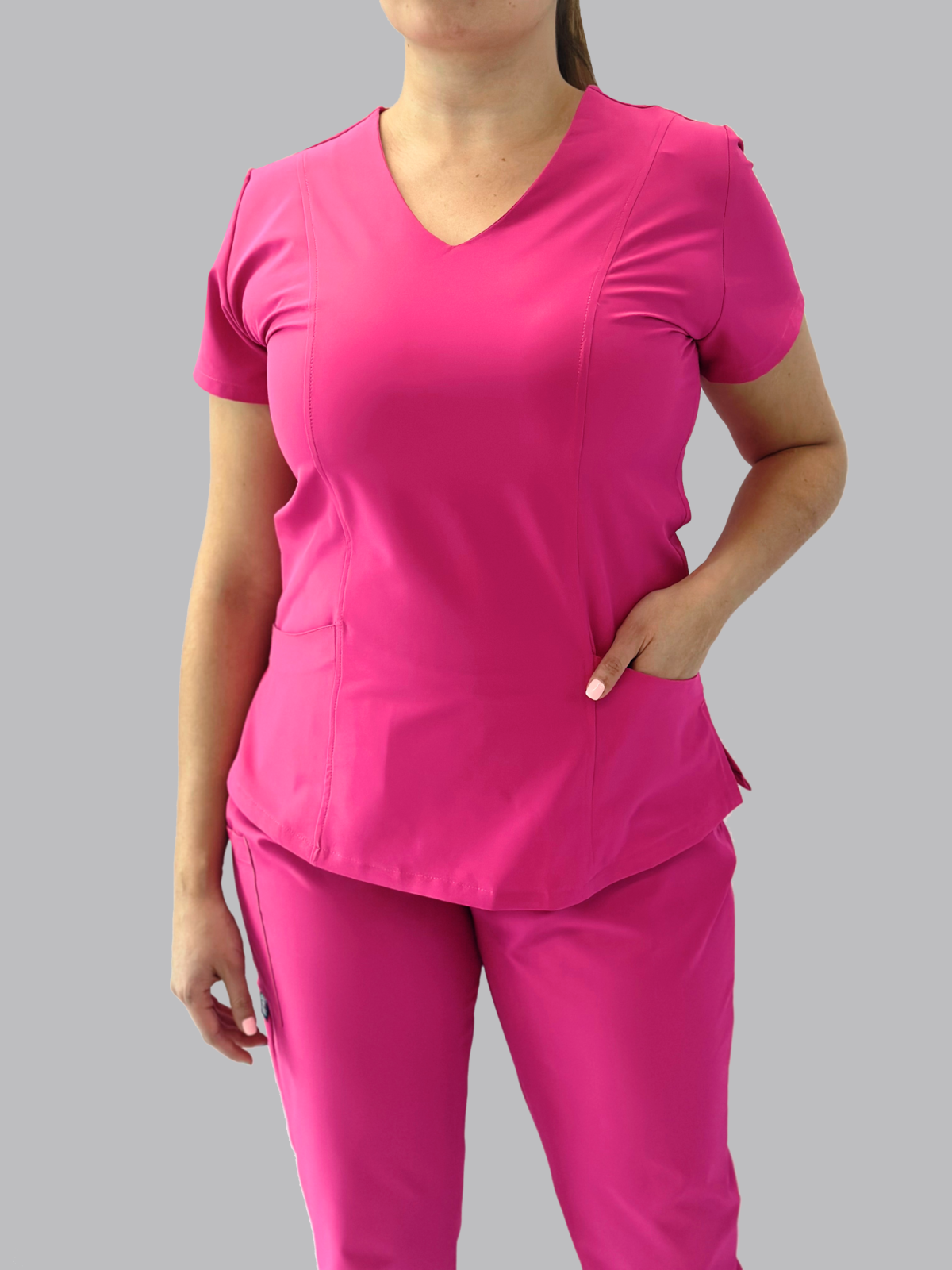 uniforme médico mujer harvard fucsia