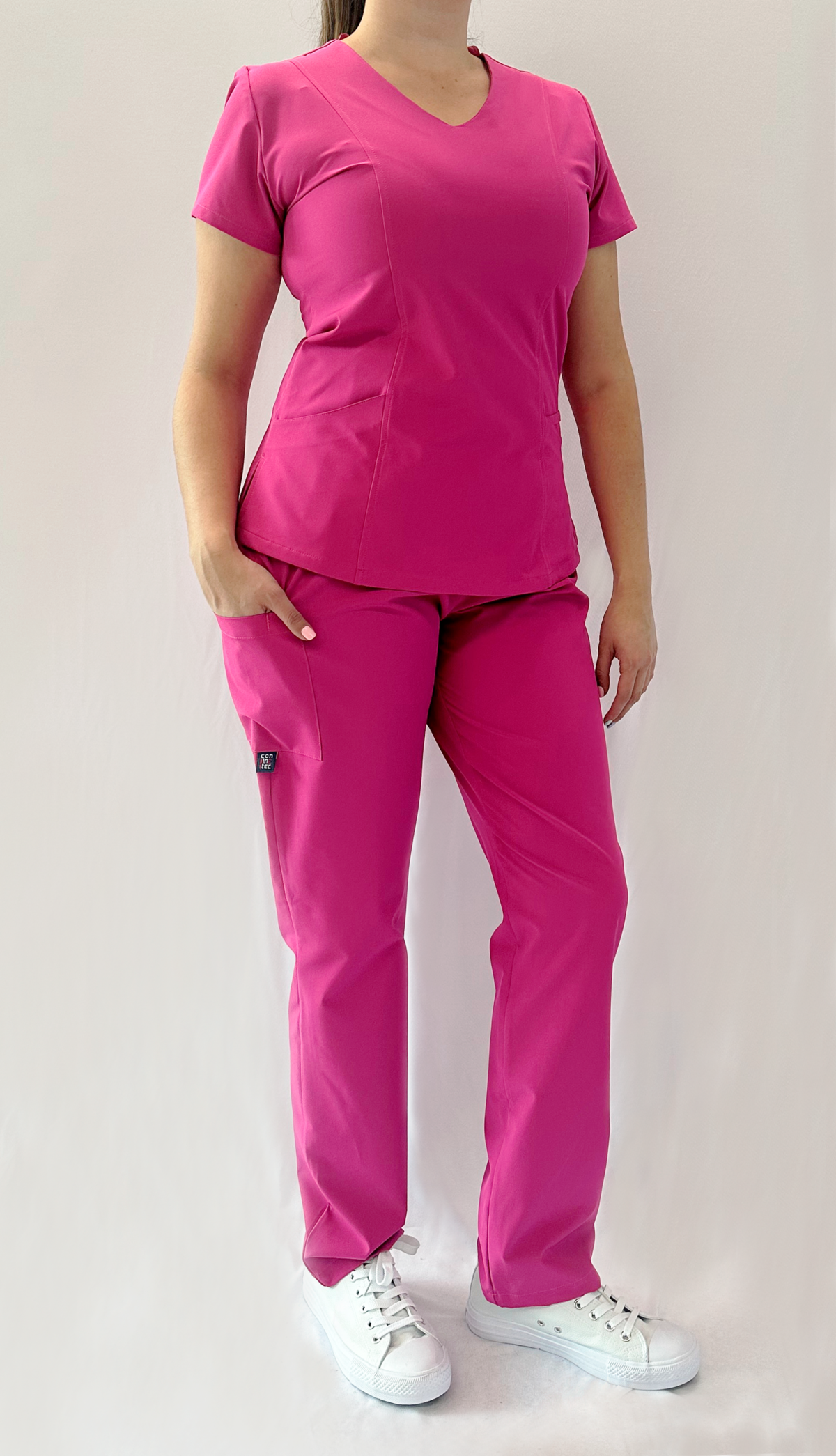 uniforme médico mujer harvard fucsia